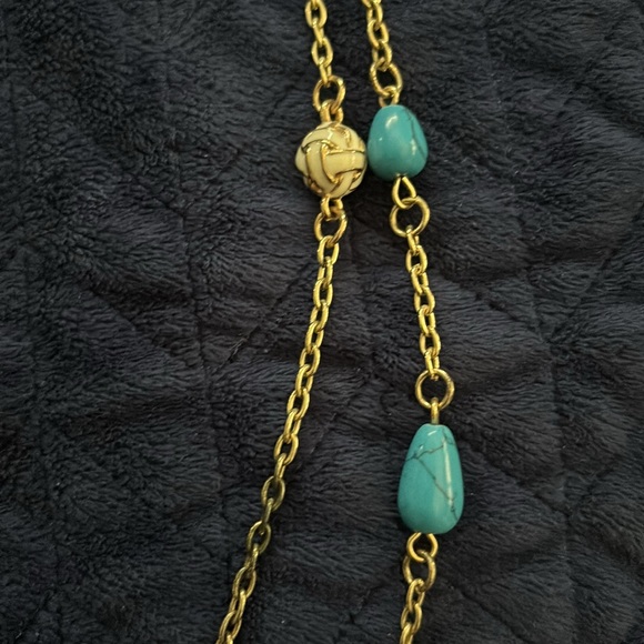 Lilly Pulitzer Necklace Fresh Catch Multi Strand Turquoise Gold Fish Charms - Picture 5 of 7